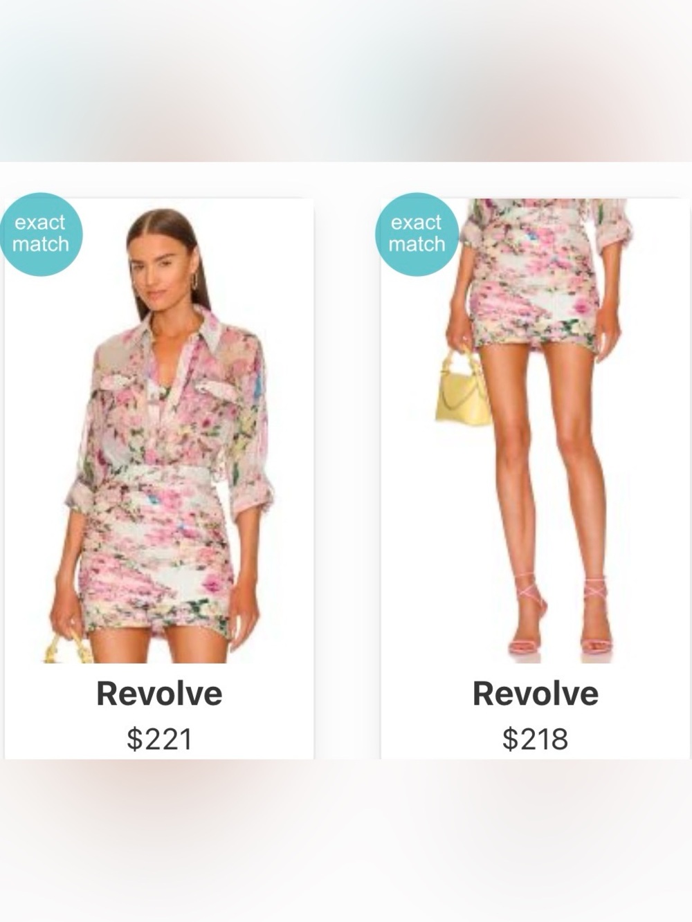 Rococo Sand Pink Floral Top and Skirt Set XS